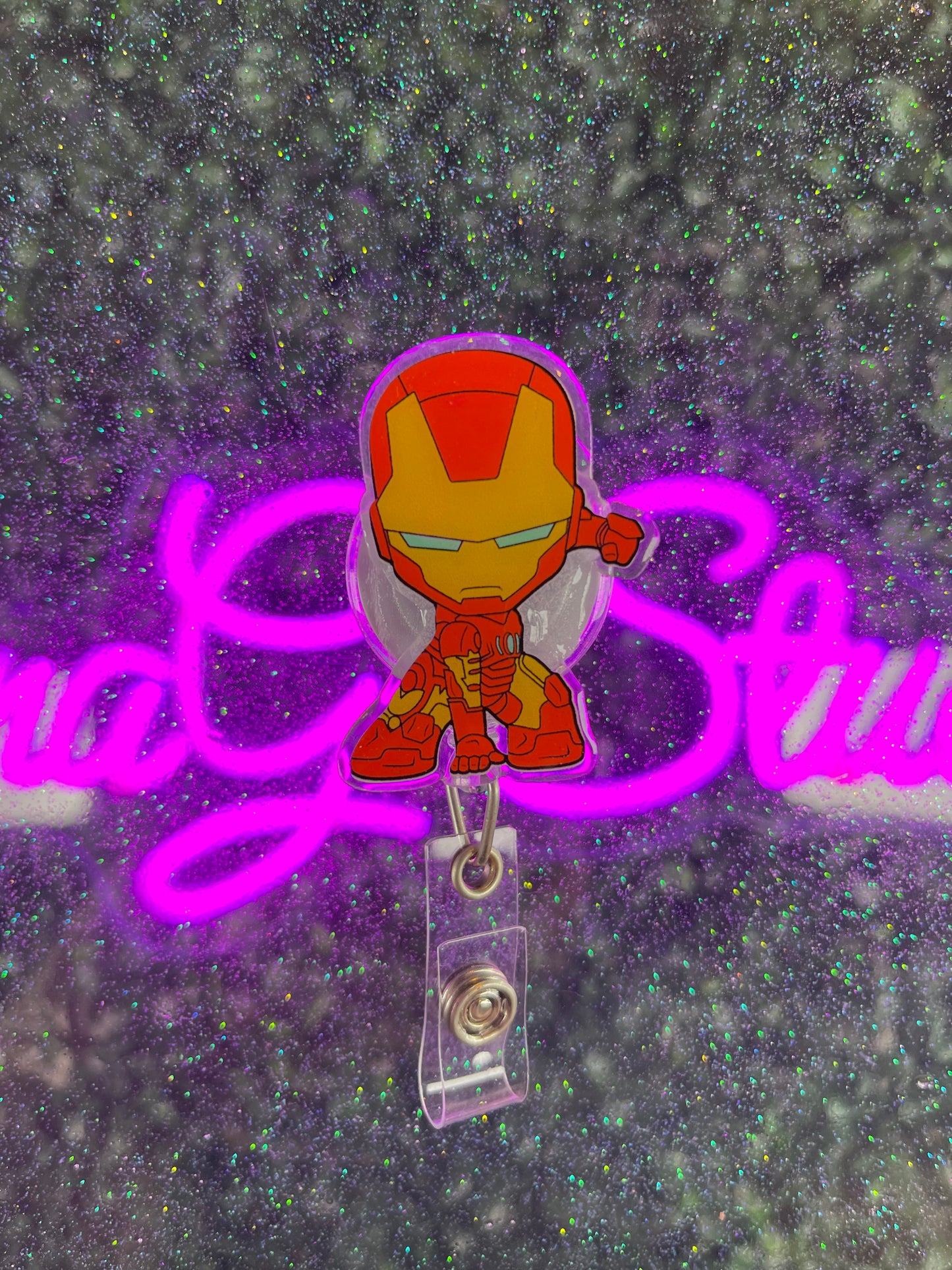 Iron man badge reel